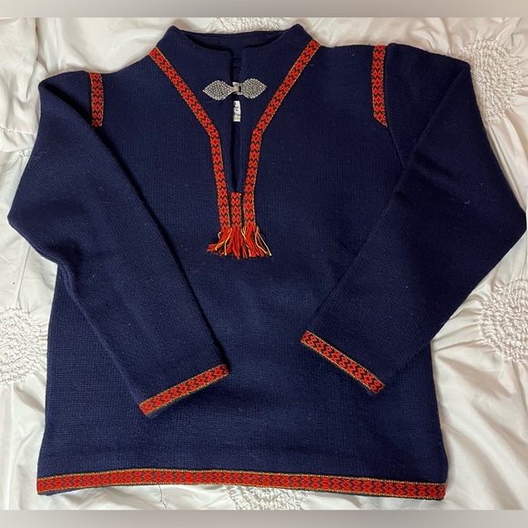 nor-wi-sport Sweaters - Vintage Norwegian Sweater 100% wool dark Blue Women’s Small
